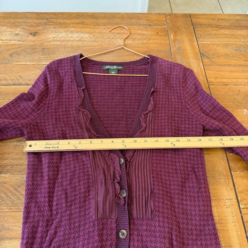 Eddie Bauer Deep Red Cardigan Sweater - Picture 6 of 8